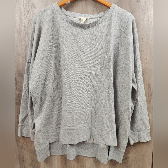 Eileen Fisher Oversized Speckled Knit Long Sleeve Top in Grey Size Small Petite - Picture 4 of 9